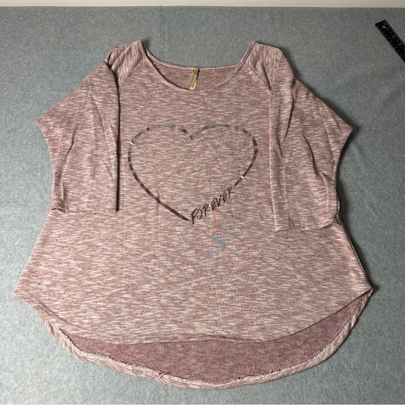 Jesse & J Tops - Women's Pink Heart‎ Long Sleeve Top